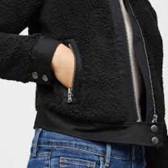 Black Sherpa Bomber Jacket - Picture 7 of 8